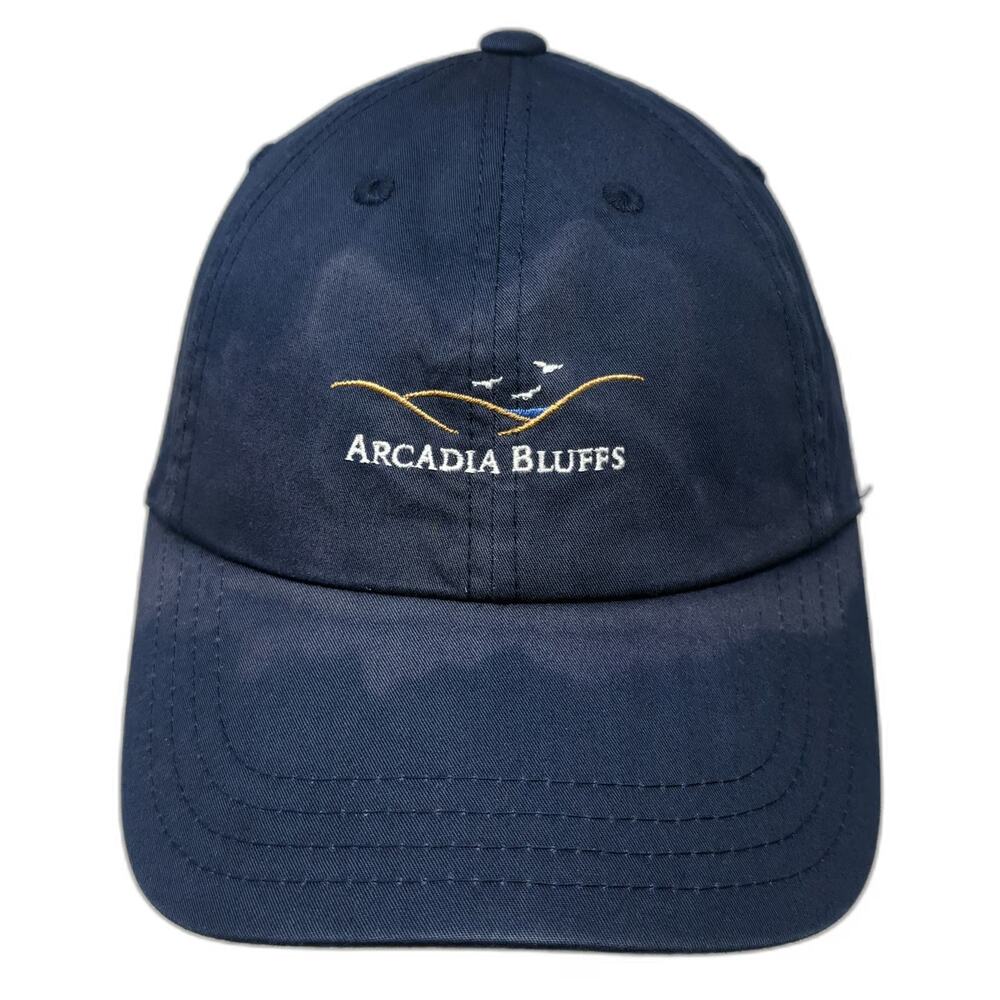 American Needle Baseball Cap Blue One Size Arcadia Bluffs Golf Hat Strapback